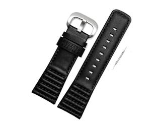 HMFANG Guardiano in pelle compatibile con 7 venerdì SF-M2 / 1 SF-P1 P2 P3C. Accessori for catena di orologi serie 28mm cinturino da polso nero da 28mm(Black silver)