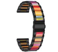 HMFANG Lega da 22 mm 20 mm con cinturino in resina compatibile con Venu 2/1/Venu2 Plus/SQ/Vivoactive 4 3 cinturino in metallo cintura a più colori(Black Style1,For Venus SQ 1)