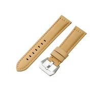 HMFANG Nuovo Cinturino In Vera Pelle Crazy Horse Leather Handmade Thick Line Bracciale Da Uomo Compatibile Con Cinturino Panerai 20 22 24 26mm(Matte Khaki,26mm)