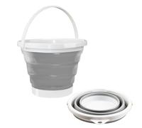 Hmfmdy Secchio pieghevole da 5 l, secchio d'acqua portatile pieghevole in silicone con manico robusto, cestino multiuso salvaspazio, per la pulizia della pesca e il campeggio per l'alimentazione degli