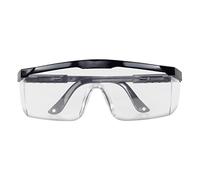 HMH Occhiali protettivi Occhialini Sicurezza per portatori di occhiali con staffe regolabili, occhiali protettivi da lavoro, neri, per laboratorio, taglia unica, certificati