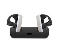 HMHAMA Doppia stazione di ricarica VR per controller PS VR2, supporto di ricarica con maniglia VR e indicatori luminosi LED (nero)