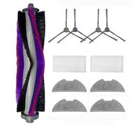 HMHAMA Kit di accessori di ricambio per aspirapolvere robot Eureka E10S, 1 spazzola principale+2 spazzole laterali+2 filtri HEP 4 panni per mocio
