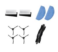 HMHAMA Robot Vacuum Main Brush Side Brush Filter Mop Pads Wipes for Tikom G8000/G8000Pro Robot Aspirapolvere (2 paia di spazzole laterali, 1 spazzola a rullo, 2 cuscinetti per mocio, 2 filtri)