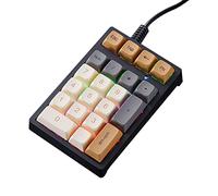 HMHAMA Tastiera numerica meccanica USB Mini Wired 21 tasti blu interruttore numerico tastiera retroilluminata layout esteso