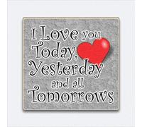 HmHome Calamita da frigorifero "I love you today yesterday and all tomorrows", regalo di San Valentino