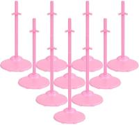 HMIEPRS 10 supporti per bambole in acrilico per bambole da 28 a 33 cm | Supporto regolabile per bambole, colore rosa, accessorio per bambole Barbie, action figure