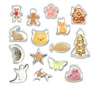 HMIEPRS 15 Pezzi Formine per Biscotti, Stampi Taglierine di Varie Forme per Halloween Natale, Set di Tagliabiscotti per Fare Biscotti Torte Decorazioni di Torte