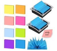 HMIEPRS 2 Pezzi Pop Up Dispenser di Note Appiccicose con Note Adesive da 400 Fogli, Supporto di Note Autoadesive per Memo da 7,5 x 7,5 cm, Nero Dispenser per Ufficio Scolastic