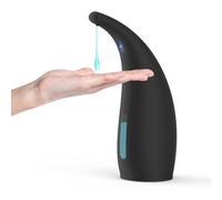 HMJIA Dispenser di Sapone Automatico 4 Livelli Regolabile Dispenser di Sapone Elettrico con Sensore IPX6 Dispenser di Sapone Impermeabile per Cucina e Bagno Hotel Ristorante (300ml - Nero)