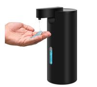 HMJIA Dispenser Sapone Automatico in Acciaio Inox con 3 Livelli Regolabili Distributore Sapone Elettrico a Infrarossi da 340 ml Sensore IPX4 Waterproof Dispenser Sapone per Cucina e Bagno (Nero)