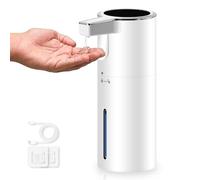 HMJIA Dispenser Semi-Automatico per Sapone 400ml con Touch Bar Dispenser per Sapone a Batteria Impermeabile IPX5 per Cucina e Bagno con Accessori per il Fissaggio a Parete (Bianco Gel)