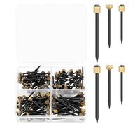 Hmkesoteric - 120 chiodi con testa in ottone per parete, chiodi per appendere quadri, acciaio legato e ottone, piccoli (1,3 mm), medi (1,4 mm), grandi (1,8 mm), cemento, mattoni, gesso, legno