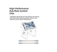 HMLAB HUB Piccolo Hub USB da Gioco A 2-3 Uscite True 8K 480Mbps Architettura MTT con Telaio In Alluminio Luce RGB + Supporto + Cavo