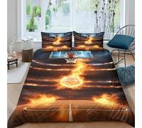 HMLTD Flame basket 3D Stampa Digitale sport 3 Pezzi Set Copripiumino Copripiumino Con Cerniera Set Di Biancheria Da Letto E Federe Copripiumino Singolo Bambino Double（200x200cm）