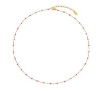HMOOY Boho Colorful Beaded Choker Necklace per le donne, arcobaleno perline rotonde 14K placcato oro collana Choker Beach Wedding Prom Bridal (Oro, Rosa)
