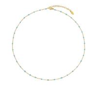 HMOOY Boho Colorful Beaded Choker Necklace per le donne, arcobaleno perline rotonde 14K placcato oro collana Choker Beach Wedding Prom Bridal (Oro, Azzurro)