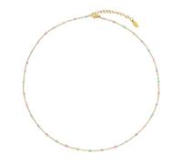 HMOOY Boho Colorful Beaded Choker Necklace per le donne, arcobaleno perline rotonde 14K placcato oro collana Choker Beach Wedding Prom Bridal (Oro, Viola/rosa/verde)