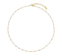 HMOOY Boho Colorful Beaded Choker Necklace per le donne, arcobaleno perline rotonde 14K placcato oro collana Choker Beach Wedding Prom Bridal (Oro, Rosa chiaro)