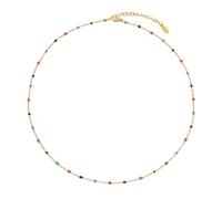 HMOOY Boho Colorful Beaded Choker Necklace per le donne, arcobaleno perline rotonde 14K placcato oro collana Choker Beach Wedding Prom Bridal (Oro, Nero/Verde/Rosso/Blu)