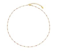 HMOOY Boho Colorful Beaded Choker Necklace per le donne, arcobaleno perline rotonde 14K placcato oro collana Choker Beach Wedding Prom Bridal (Oro, Marrone)