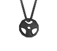 HMOOY Collana con Manubri, Collana con Pendente con Manubri in Acciaio Inossidabile al Titanio Collana a Catena con Manubri Collana con Ciondolo Coppia Gioielli Sportivi per Uomo Ragazzo (nero)