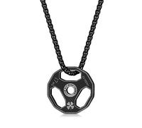 HMOOY Collana con manubri, in acciaio inox al titanio, con ciondolo a forma di manubrio, collana con ciondolo per coppia, per fitness, palestra, sport, gioielli da uomo, Rame