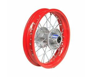 HMParts Cerchio in acciaio 14 pollici posteriore rosso adatto per quasi tutti i modelli con asse da 12 mm Dirt Bike, Pit Bike, XMOTOS, MotoCross (rosso)