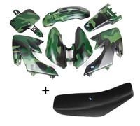 HMParts Dirt Bike Pit Carenatura Set 110 Ccm Mimetico Typ1 + Panchina Sw Typ3