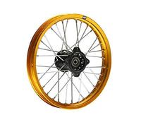 HMParts Pit Dirt Bike Cross Cerchio Alluminio Anodizzato 14 Pollici Frontale Oro 12 MM Typ2