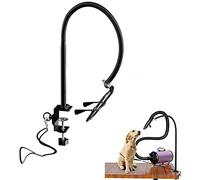 Hmpet Supporto de Soffiatore per Animali Domestici 360 Gradi ruotabile Supporto de Asciugacapelli a Mani libere Cani Gatti Tavolo per toelettatura a Collo di Cigno Messa in Piega con Morsetto