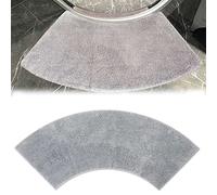 Hmpet Tappeto Doccia Angolare,Luxury Tappetino da Bagno,Tappetino da Bagno Curvo,Cotone,Lavabile,Antiscivolo,110 * 45 CM,Grigio