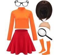 HMPRT Velma Dinkley Scooby Doo - Costume sexy per adulti, per Halloween, Daphne e Shaggy Cosplay da donna, taglia XL