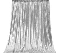 HMQIANG 1 pannello con paillettes color argento, 1,2 m x 2,8 m, sfondo scintillante per foto, sfondo per matrimoni, baby shower, decorazioni per palcoscenici