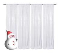 HMQIANG Sfondo bianco con paillettes, 70 x 2,4 m, 4 pannelli
