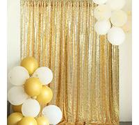 HMQIANG Tenda con paillettes dorate, 1,8 m x 2,4 m, con sequenza glitterata, per Natale, matrimoni, feste, fotografie, sfondo decorativo