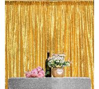 HMQIANG Tende con paillettes dorate, 3 m x 3 m, 1 pannello con sfondo scintillante per feste di compleanno