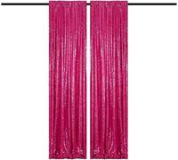 HMQIANG Tende con paillettes fucsia, 70 x 20 m, 2 pannelli