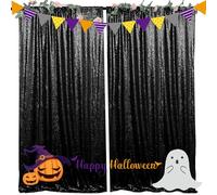 HMQIANG Tende nere con paillettes da 1,2 m x 2,4 m, 2 pannelli, sfondi scintillanti per feste di Halloween, Natale, baby shower, compleanni