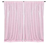 HMQIANG Tende rosa con lustrini, 1,2 x 2,4 m, 2 pannelli