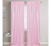 HMQIANG Tende rosa con lustrini, 70 x 2,4 m, 2 pannelli