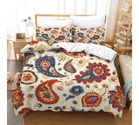 HMRKOEPGX Bohemian 3D Set Di Biancheria Da Letto Set Parure Copripiumino Morbido Microfibra Boho 3 Pezzi Copripiumino A Cerniera Per Adulti Double（200x200cm）