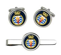 Hms Allarme, Reale Blu Scuro Gemelli E Fermacravatta Set