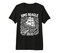 HMS Beagle 1831 Storia della Nave Alta Darwin Voyage Maglietta Premium