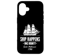 HMS Bounty Pitcairn Island Mutiny Fletcher Christian Tahiti Custodia per iPhone 16