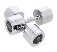 HMS Coppia Pesi in Acciaio Cromato Fitness, dummbell Set (9 kg)