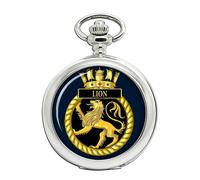 HMS Lion Orologio Da Tasca Royal Navy Ravel Cromo Quarzo Hunter