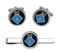 Hms Osprey, Reale Blu Scuro Gemelli E Fermacravatta Set