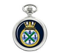 HMS Plymouth Orologio Da Tasca Royal Navy In Metallo Cromato Quartz
