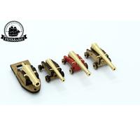 HMS Victory 1:75 - Pistole in ottone e carrozze in legno per ponti superiori